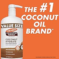 Vista 4 de Palmer's Loción corporal de fórmula de aceite de coco para piel seca, manos y cuerpo hidratante con extracto de café verde y vitamina E, botella