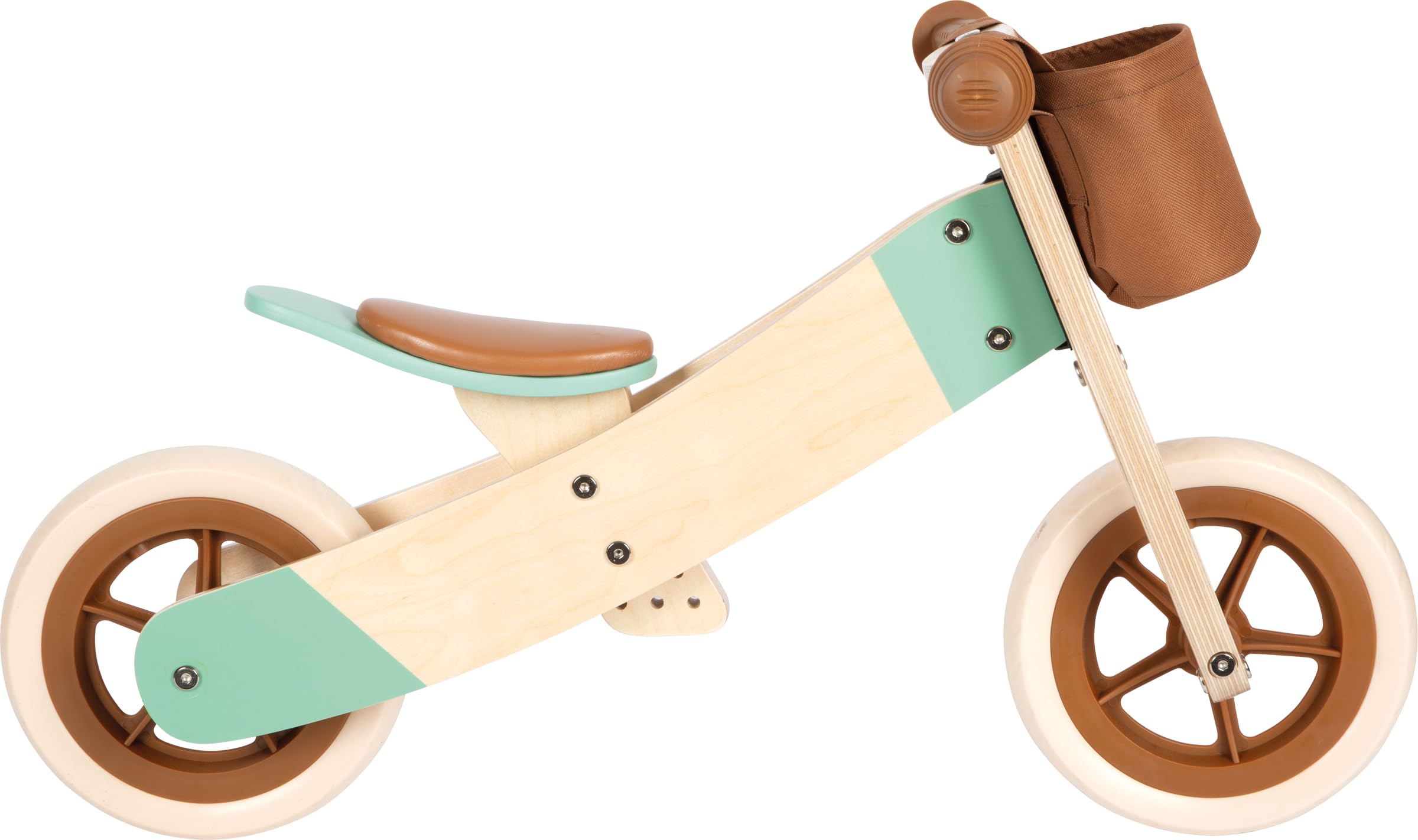 Small Foot Draisienne et Tricycle Maxi Caramel, en Bois et réglable en Hauteur, dès 12 Mois, 12498, Marron