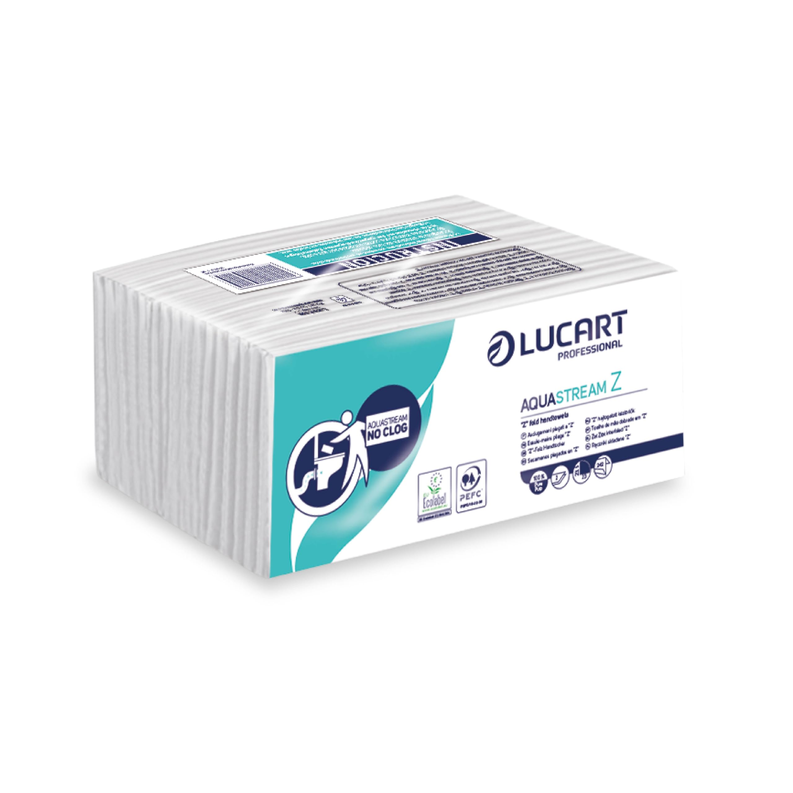 Lucart Professional 864018 asciugamani, 242 Z-Fold, forte Z, n.-zoccoli, confezione da 3630 pezzi