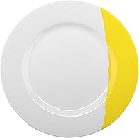 Vista 9 de G.E.T. BF-9-W/BK Bold - Plato llano de melamina con borde ancho, 9 pulgadas, blanco/negro (juego de 12)