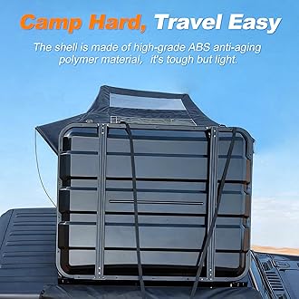 Naturnest Rooftop Tent Hard Shell with Annex Room, Easy Set Up Large Tent for 2-3 Person Camping, Waterproof 4 Season Tents for Truck, Jeep, SUV, Van, Trailer - Sirius 1 Plus with Annex Room