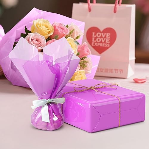 Miniatura 23 de JOYIT Rollo de celofán verde (200 pies de largo x 17.5 pulgadas de ancho) - Papel de regalo de celofán verde transparente de 2.5 mil de grosor