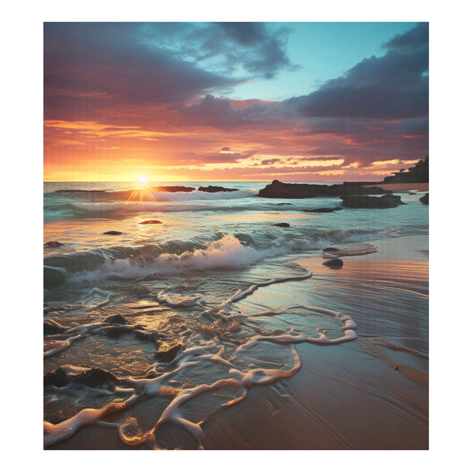 senya Dishwasher Magnet Cover Panel for The Front Foamy Waves Dish Washer Door Sticker