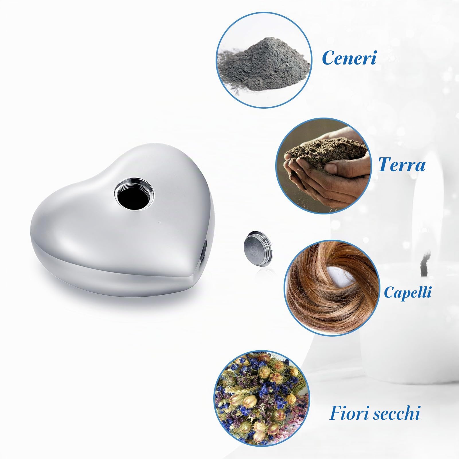 Urna per animali domestici - Contenitore per barattolo, monumento, souvenir per cani, gatto - Mini urna per cremazione di cenere