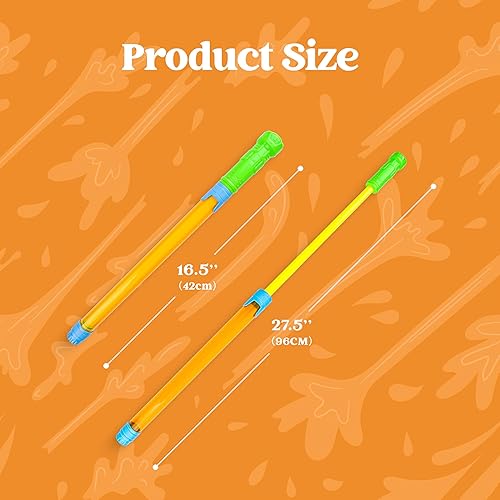 Miniatura 7 de Sloosh 24 pistolas de agua para niños, para verano, piscina, playa, arena, actividades acuáticas al aire libre, juguetes de lucha, 16.5 pulgadas