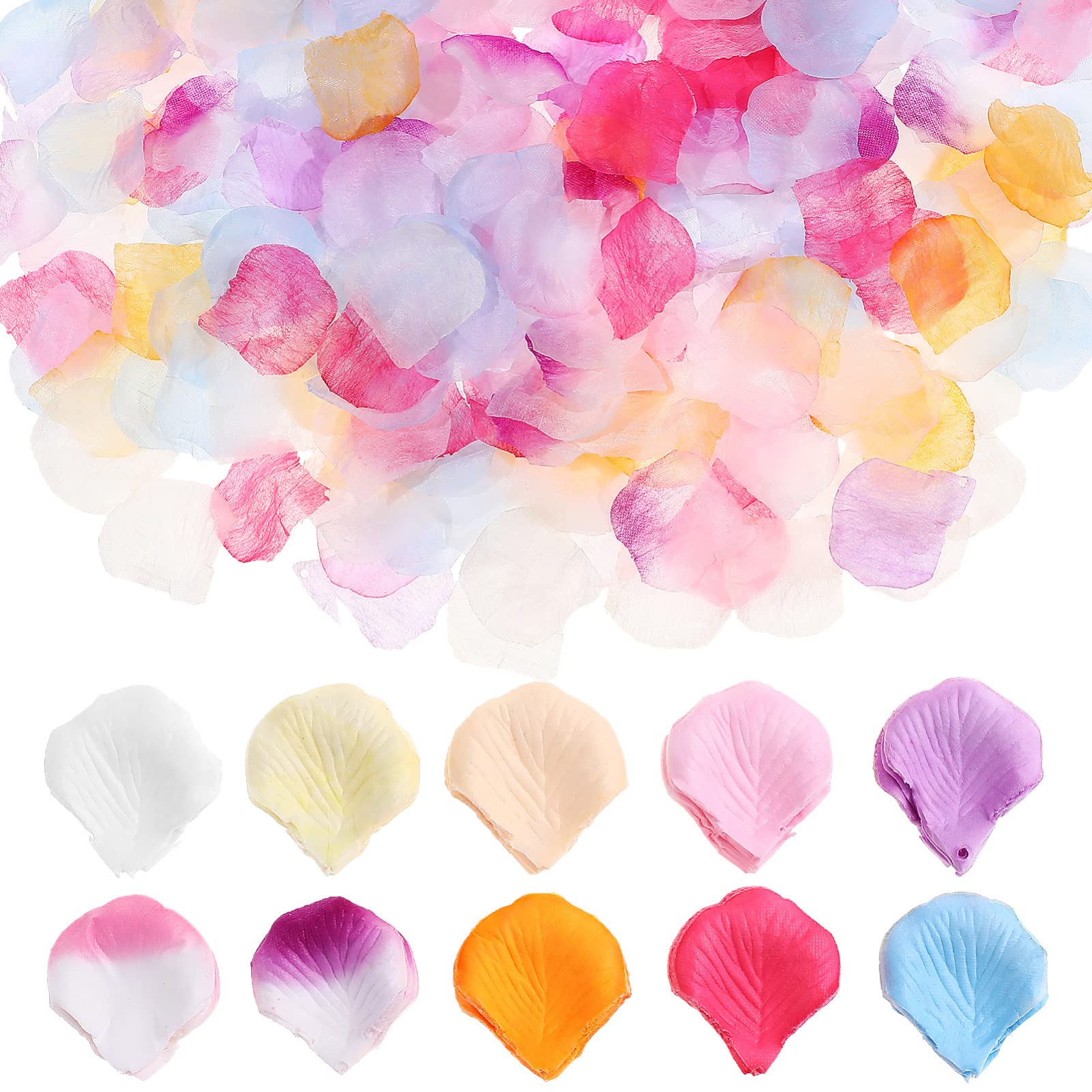 HEALLILY2000pcs Artificial Silk Rose Petals Decoration Flower Petals Table Confetti for Romantic Night Wedding Event Xmas Christmas Party Decoration