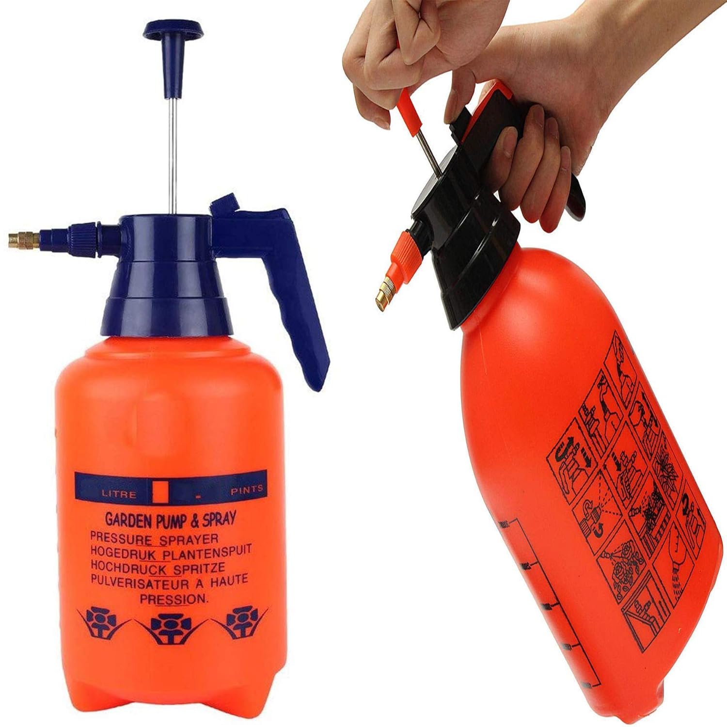 Adjustable High Pressure Garden Pump 2L Manual Bottle Sanitizer Spray