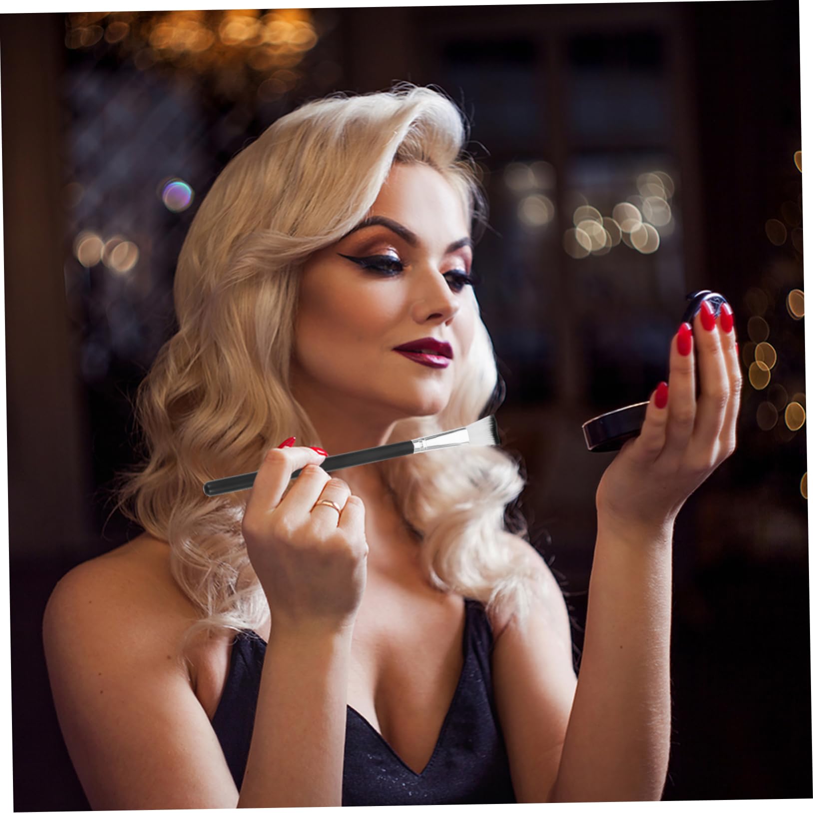 MAGICLULU Set Di 5 Pennelli Per Il Trucco Per Il Contorno Del Naso Per Illuminare Per Donne Strumenti Per Il Trucco Multifunzionali Setole Morbide 3 Pezzi*5