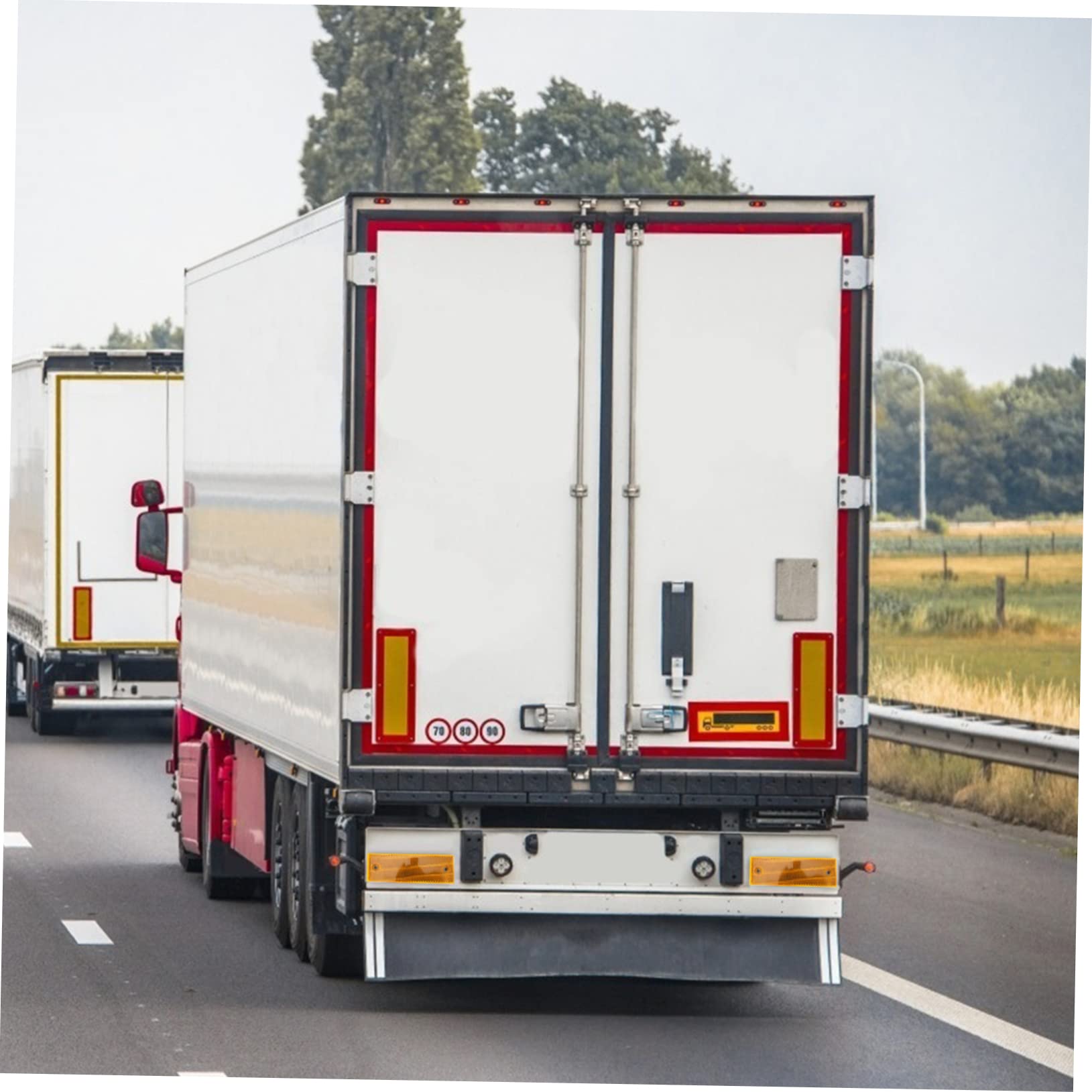 Lot De 8 Catadioptres Autocollants Orange - Pour Camion, Remorque, Sécurité Nocturne