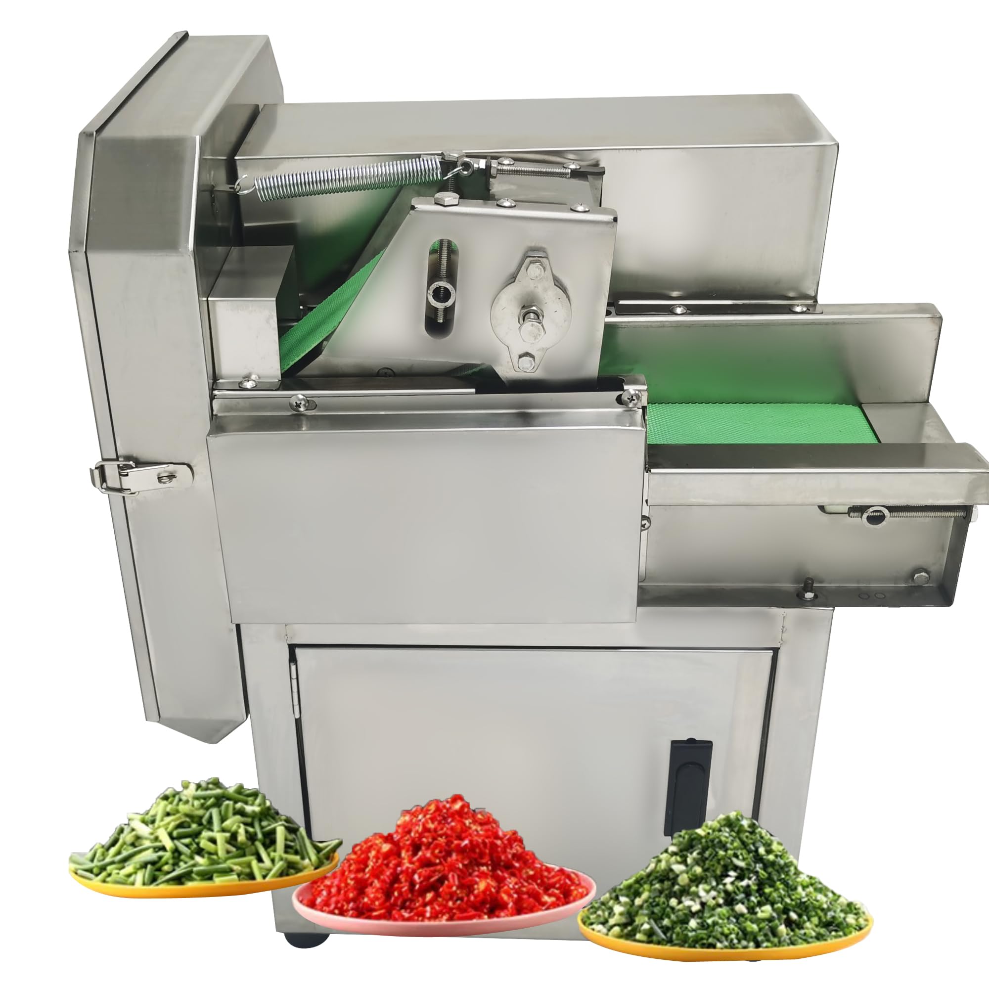 HQHAOTWU Commercial Food Processor Electric Vegetable Slicer Vegetable Processor Detachable Vegetable Cutter Slicer Chopper Speed Length Adjustable for Slender Vegetables Cutting 150-300kg/h 110V