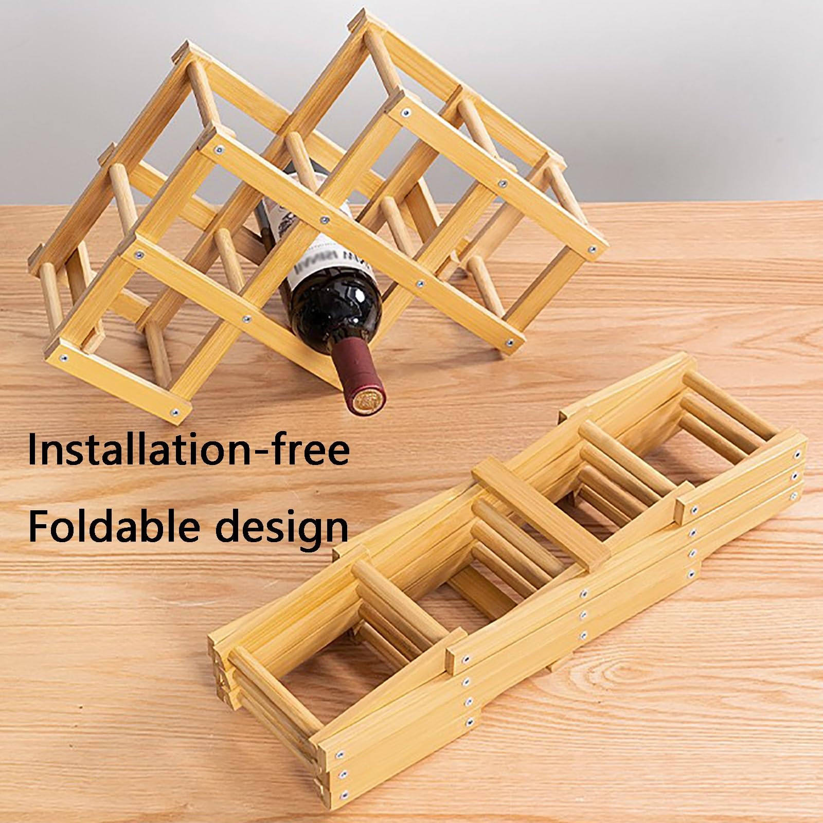 Weinregal, Weinflaschenregal aus Holz, flexibel einsetzbar(Wood,Medium)