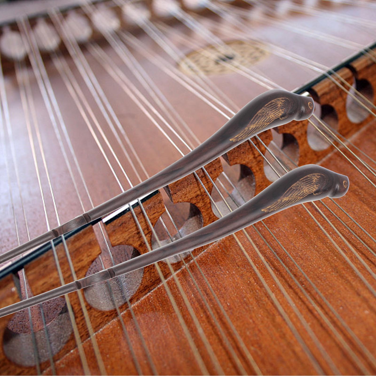 Martelli Bird per Dulcimer in Ebano, Set 1 Coppia Nero