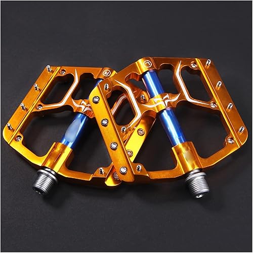 XIWALAI Pedales de bicicleta planos MTB Road 3 rodamientos sellados, pedales de bicicleta de montaña, accesorios de plataforma ancha (color