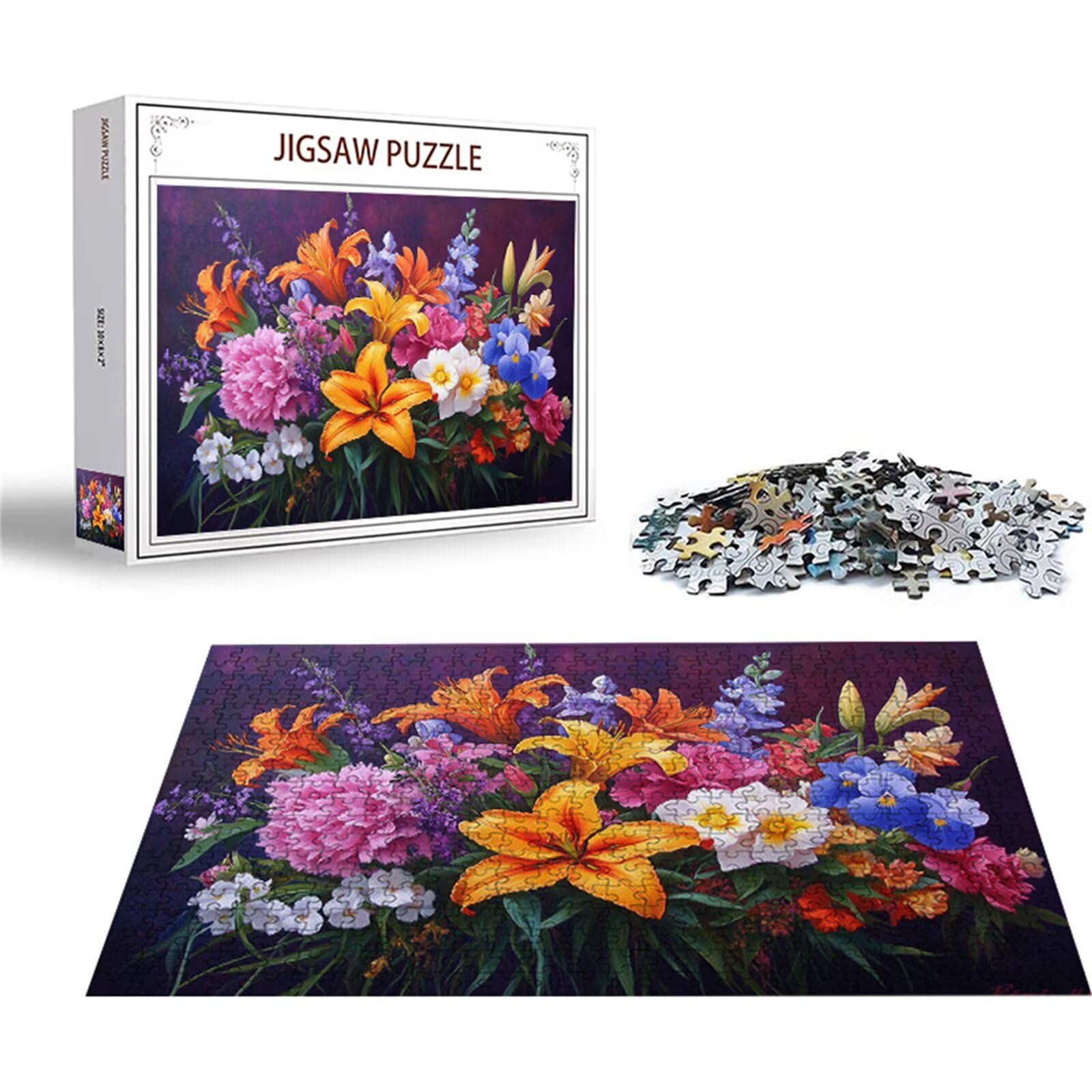 Puzzle 2000 sztuk lilia puzzle kwiat układanki drewniane, klasyczne dla dorosłych diY gra wyzwanie idealnie pasują między nimi literami z tyłu Wysokiej jakości układanki dla dzieci dorosłych wiek 14