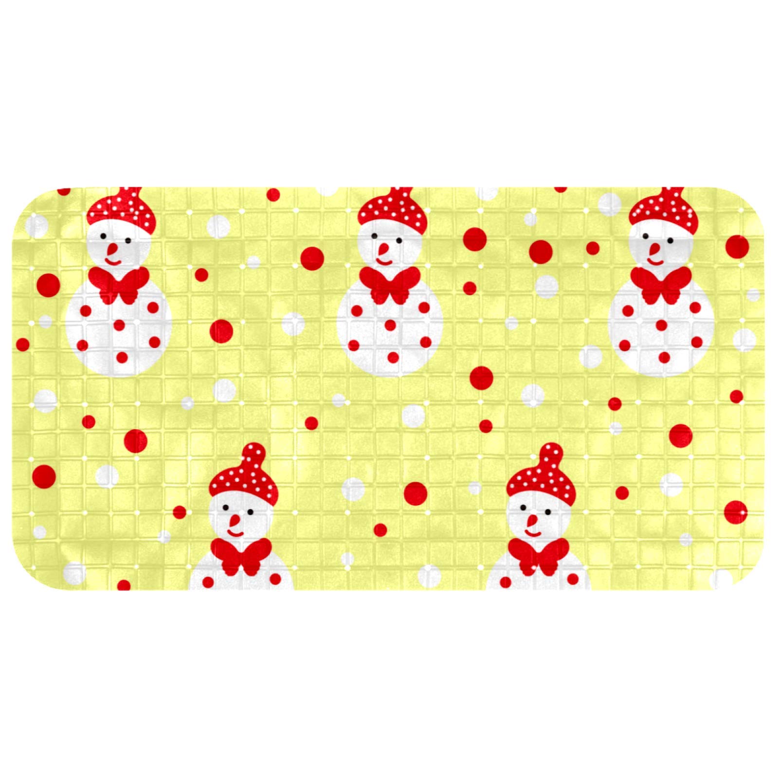 Tapis de bain non toxique Bennigiry avec motif bonhomme de neige anti-glisse pour enfant