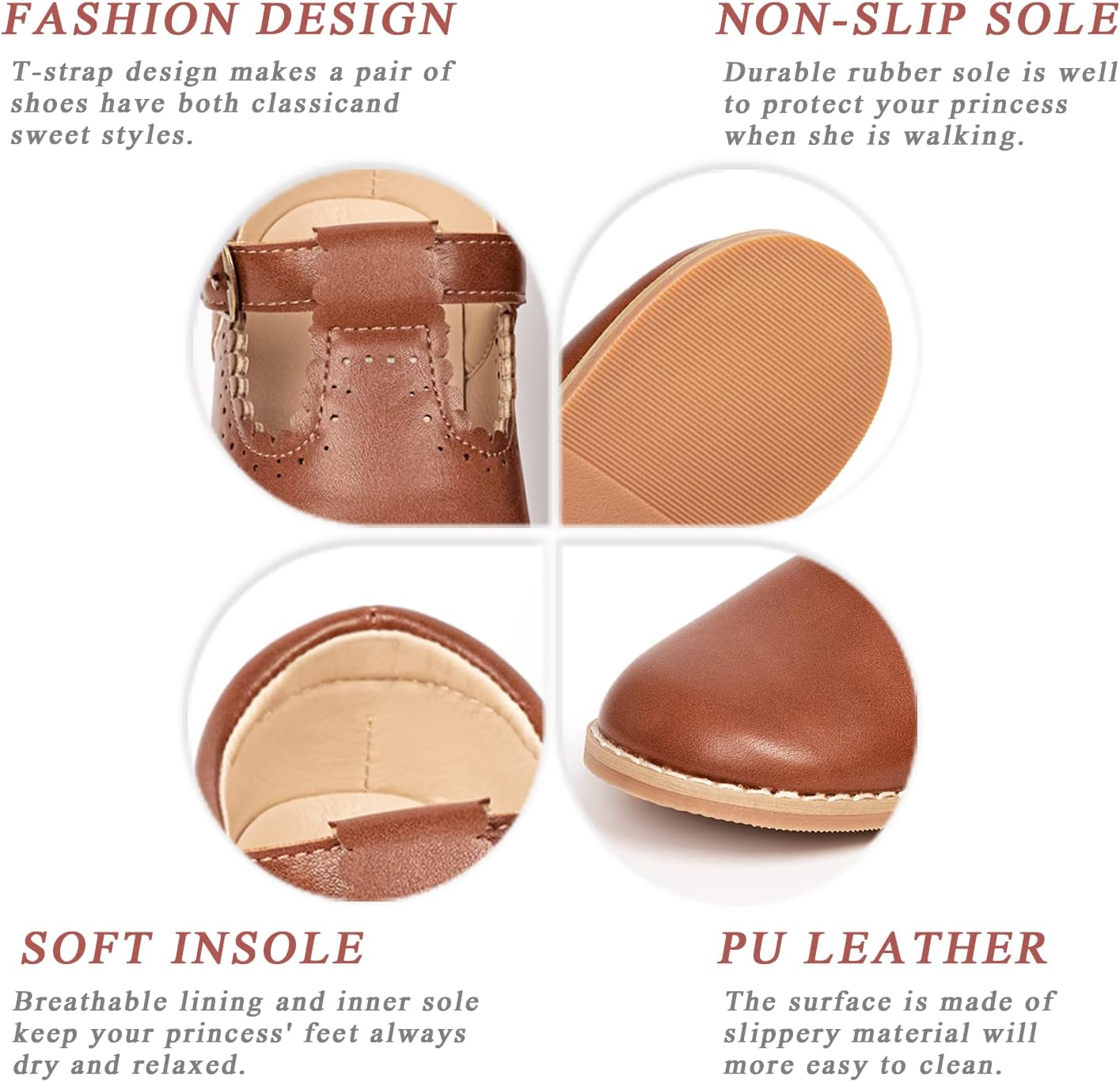 ISINSER Toddler Girls Classic Oxford Shoes Princess Dress Mary Jane Party Bowknot Flats School Uniform Shoes - Image 5