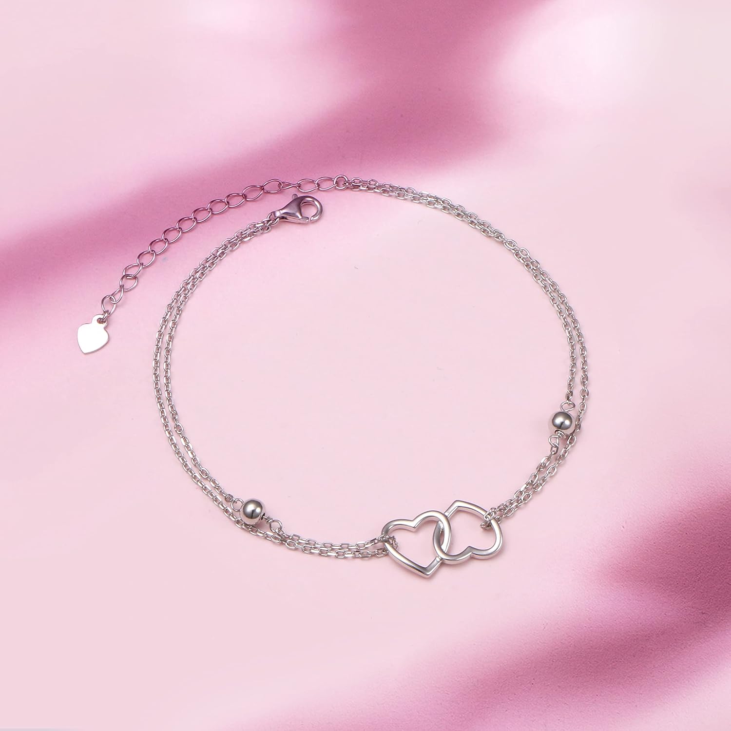 Anklet for Women S925 Sterling Silver Adjustable Foot Evil Eye Starfish Heart Bead Butterfly Celtic Knot Cross Multilayer Layered Ankle Bracelet Jewelry - Image 5