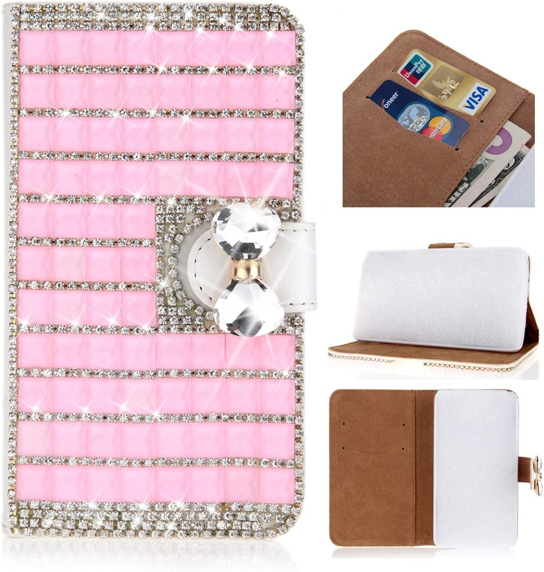 Scheam HTC U12 Life Card Holder Case, HTC U12 Life Wallet Case Slim, HTC U12 Life Folio Leather case Cover Shockproof Case with Credit Card Slot, Durable Protective Case for HTC U12 Life (Pink)