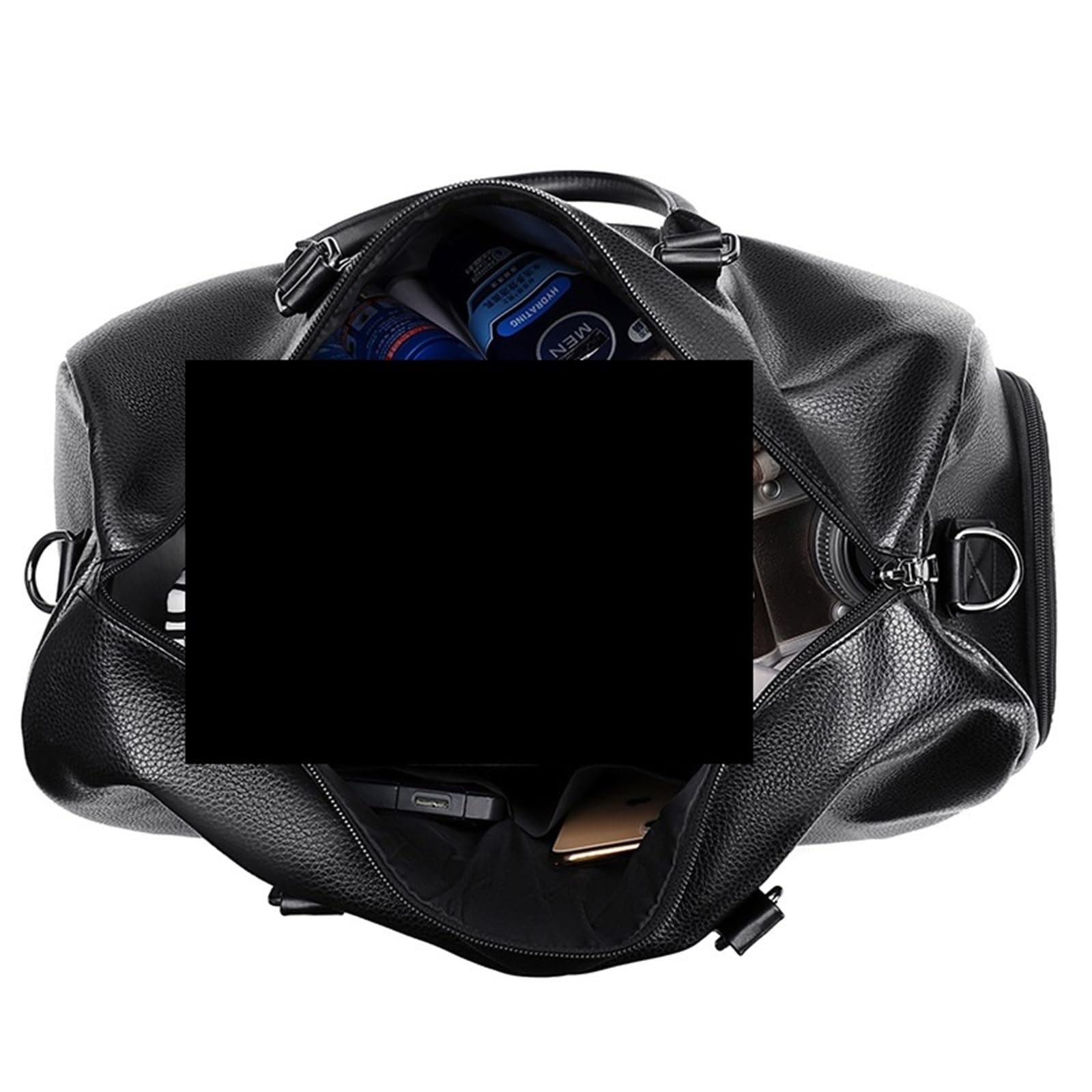 Borse da viaggio in pelle, borse uomo, grandi valigie, a tracolla casual, a lavoro per Viaggio Palestra(Black)