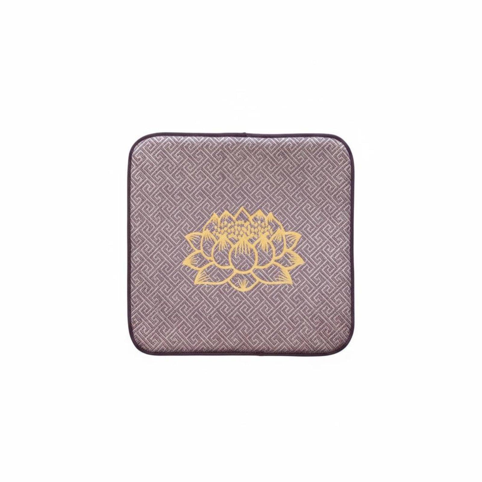 Woven Meditation Mat Non-Secure Seating Pad Breathable Floor Seating Pad for Prayer Users, Meditators, Outdoor 45-45cm Ruyi Coffee Lotus-picture-24