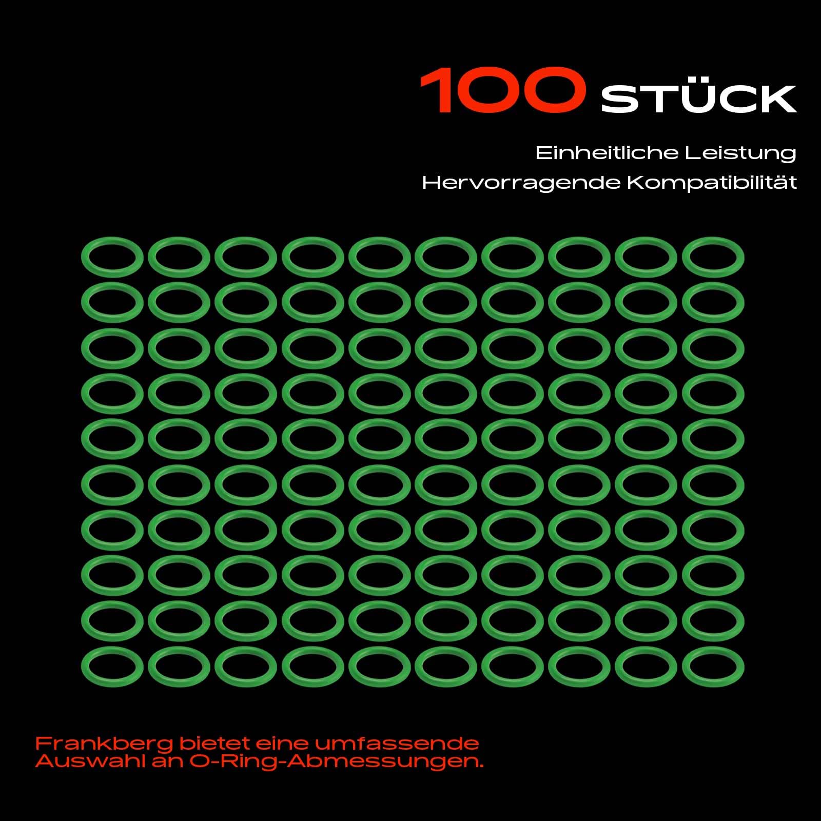 Frankberg Set di 100 anelli di tenuta, circa 20,22mm | Compatibile con: Reparatur Klimakompressor Kühlsystem