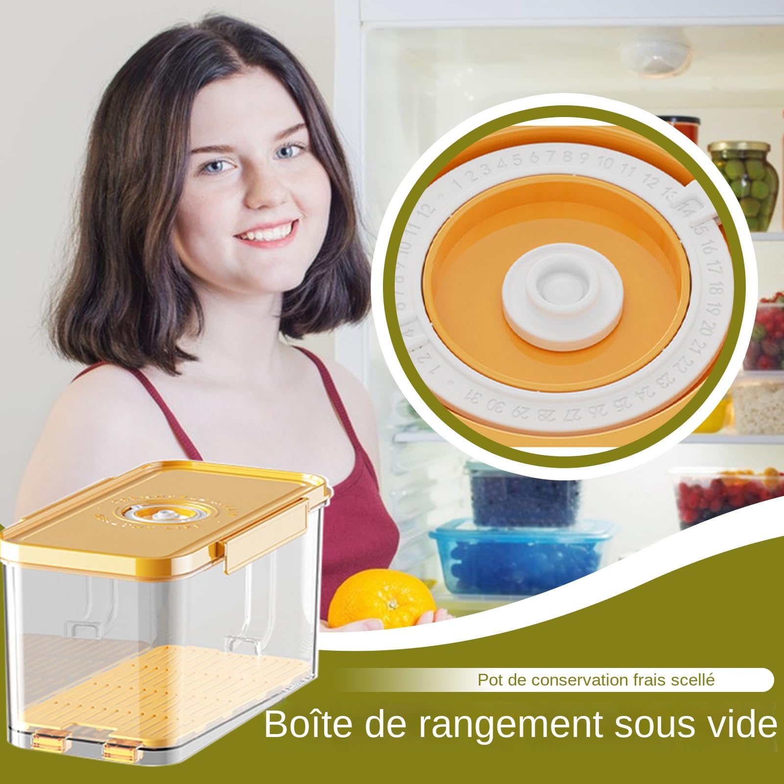 Scatola per la conservazione degli alimenti sottovuoto, scatola sigillata