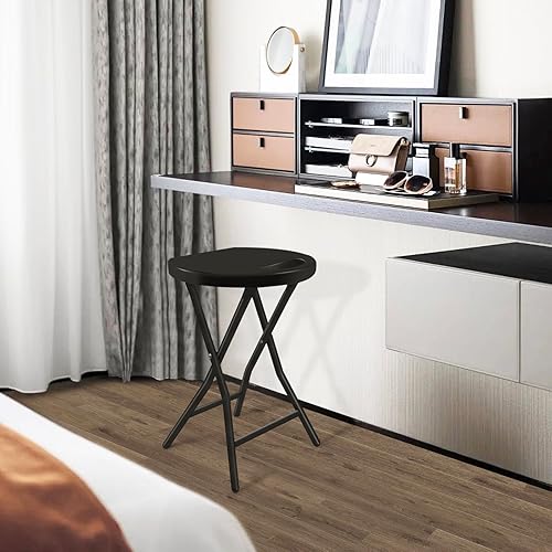 Miniatura 2 de TAVR Furniture Silla plegable portátil con asa, taburete plegable redondo resistente con capacidad de 500 libras para adultos, taburete plegable de