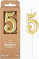 Vista 25 de PHD CAKE Velas de cumpleaños de 7 cm Elegantes Azul Número 4, Velas de Número Azul, Velas de Número para Pastel, Celebración de Fiesta