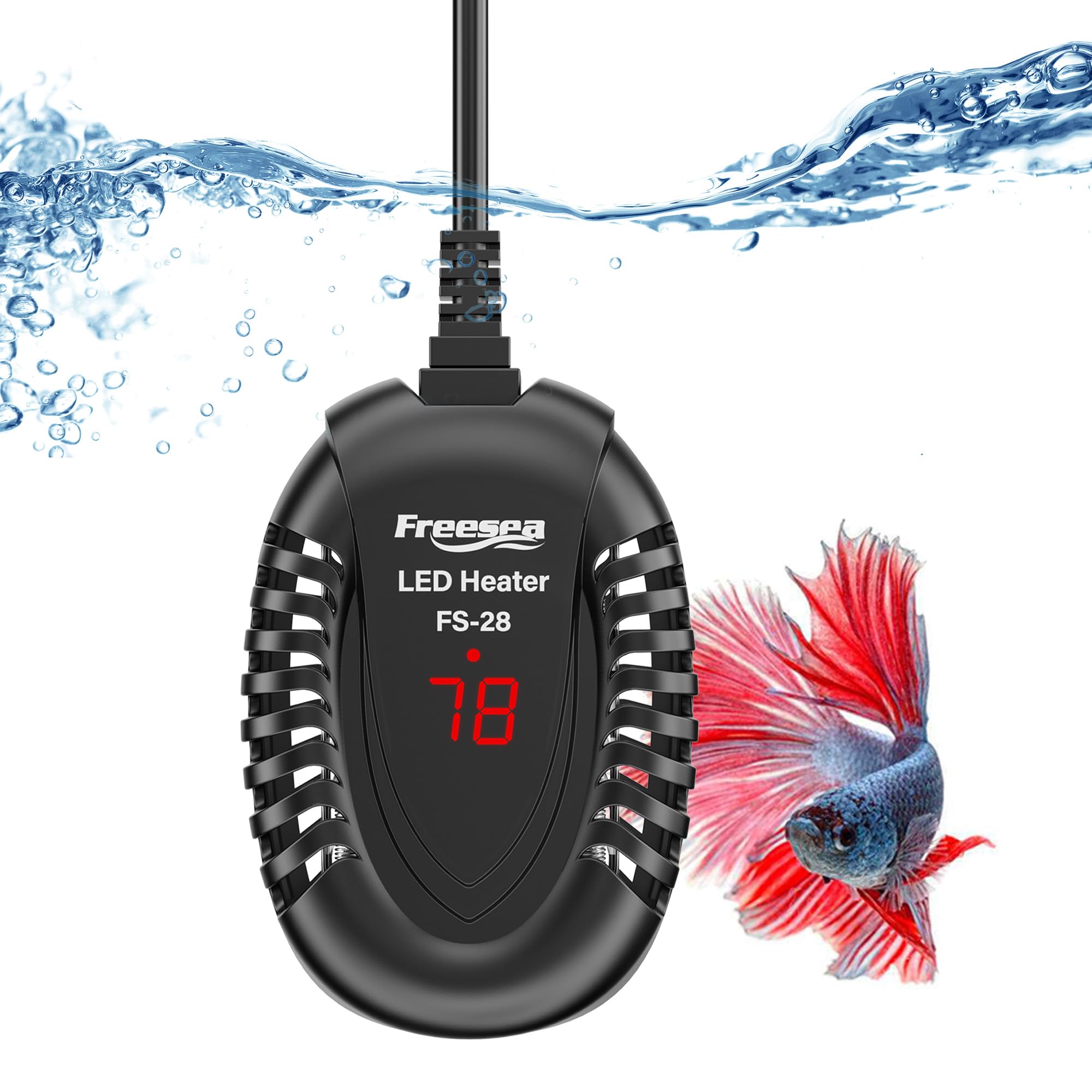 FREESEA Aquarium Fish Tank Heater: 100W Small Submersible Turtle Heater with Adjustable Temperature External Controller for Betta | Saltwater |
