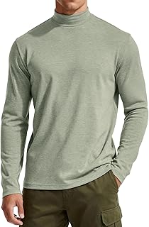 Mens Mock Turtleneck Long Sleeve Shirts Thermal Pullover Tops Casual Basic Knitted Undershirt