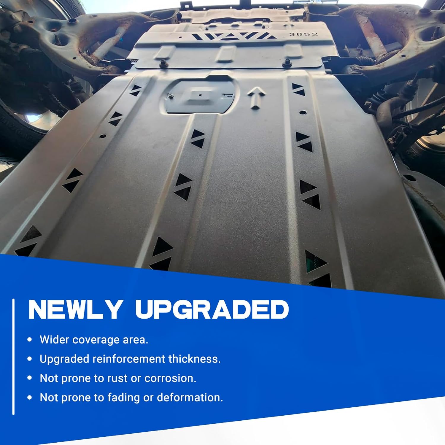 Full Skid Plate Compatible with 2015-2022 Ford F150, Heavy-Duty Underbody with Transmission Engine Front, Drivetrain Center & Rear Axle Steel Splash Guard Shield Kit