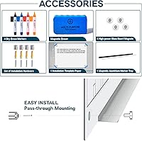 Vista 37 de J&J worldwide Glass Whiteboard Yearly Calendar - 35" X 47" Large Wall Whitrboard - White Board Dry Erase Planner for Wall Home, School, Office