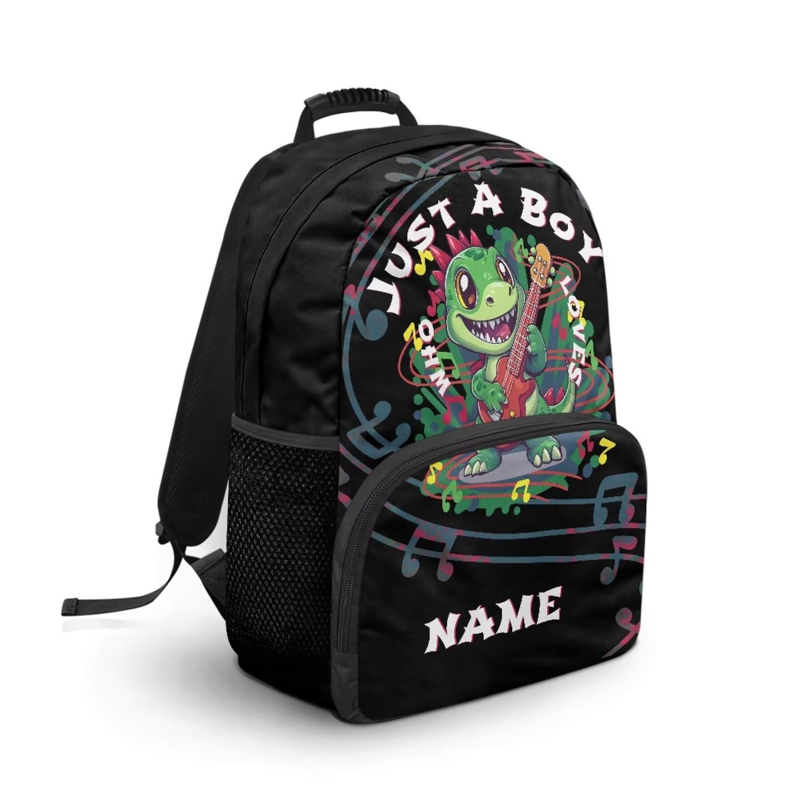 COEQINE Mochilas para adolescentes para niños de 6 a 8 años, etiquetas de nombre de dinosaurio, mochila escolar personalizada para niños pequeños, mochila de primer grado con bolsillo frontal para
