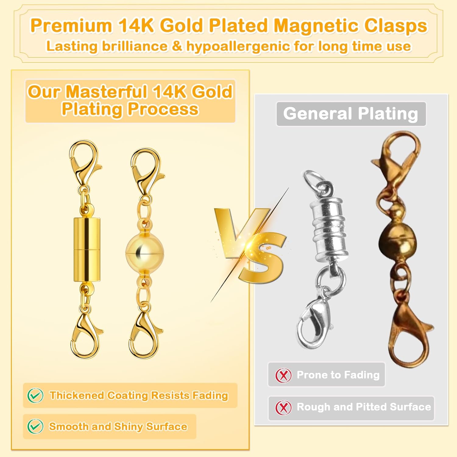 20 Pcs 14K Magnetic Necklace Clasp and Closures, Gold and Silver Magnetic Necklace Extender, Strong Magnets Jewelry Clasp for Jewelry Connector Making, Easy to Use for Necklaces Bracelets - Image 2