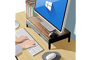 Sturdy Laptop Riser with Discreet Drawer for Enhanced Workspace Organization
