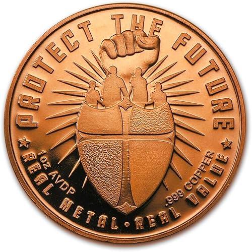 Miniatura 3 de Aviones y tanques de seguridad en números  Protege el futuro metal real, valor real  Moneda de lingote redondo de cobre puro .999 de 1 oz en cápsula