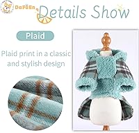 Vista 2 de Vestido con capucha para perro, suéteres de invierno para mascotas para perros pequeños hembra, clima frío, vestidos cálidos para cachorros, ropa a