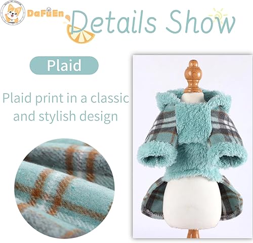 Miniatura 2 de Vestido con capucha para perro, suéteres de invierno para perros pequeños, vestidos cálidos para cachorros, vestidos cálidos para cachorros, ropa a