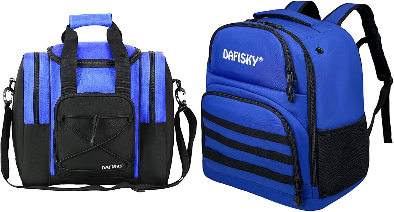 Bowling Tote Bag Blue and 2 Ball Bowling Backpack Blue