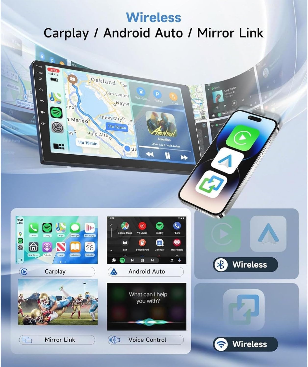 8core(6g+128g),per Autoradio O-pel Car Stereo con Schermo Touch da 9 Pollici Android 15 unità Principale Carplay Wireless Bluetooth WiFi GPS Radio FM Telecamera Posteriore Meriva B 2009-2014