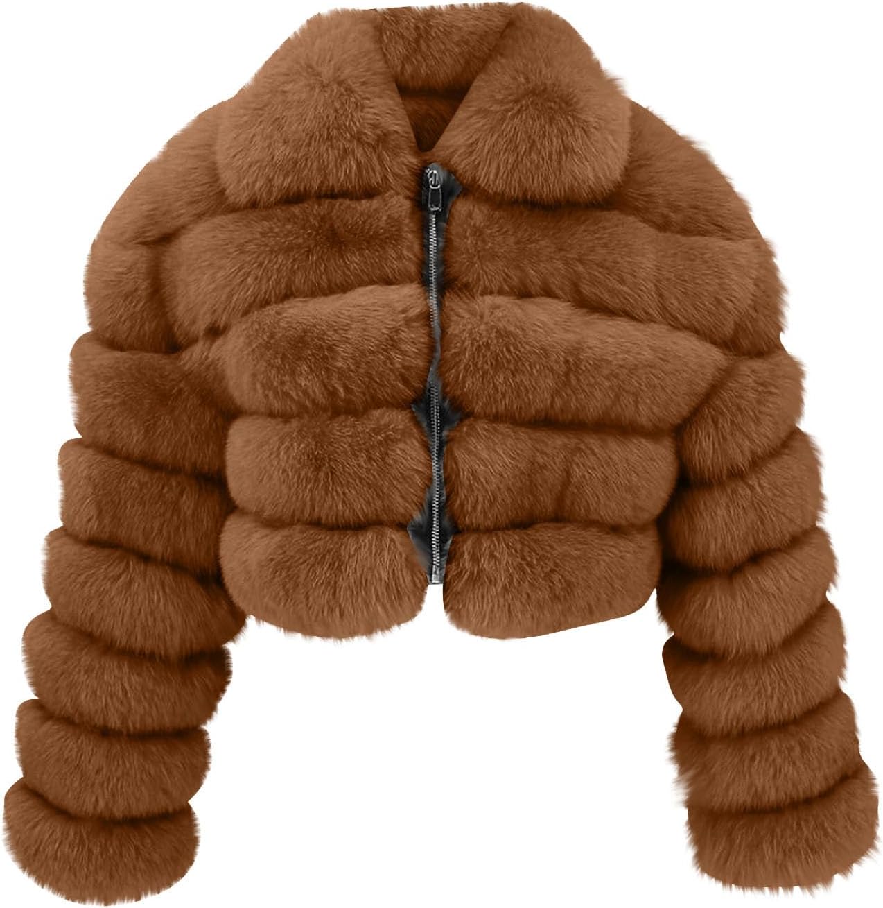 Women Trendy Faux Fur Coats Furry Short Crop Jacket Liberia Ubuy