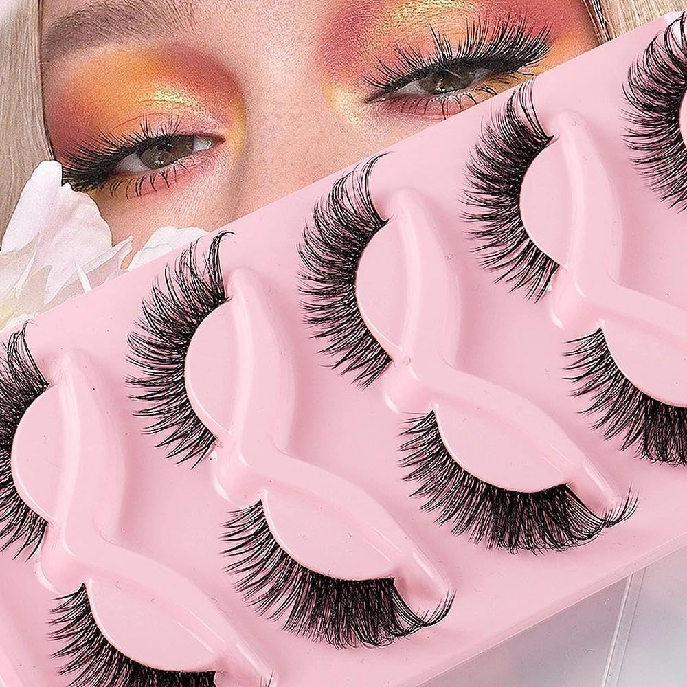 5 Pairs Cat-eye False Eyelashes 3D Extended False Eyelashes 15mm Eyelash Extension Makeup Tools