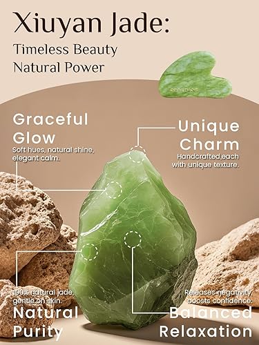 Miniatura 3 de Rena Chris Jade Gua Sha Herramientas faciales, herramienta de masaje corporal Gua Sha, herramienta de raspado facial para el cuidado de la piel