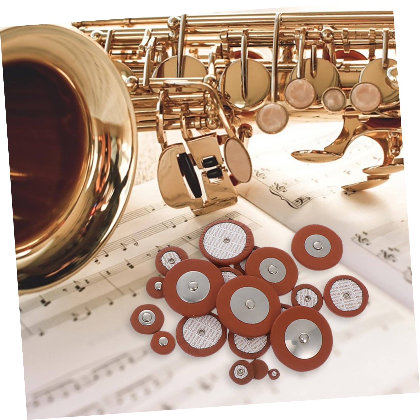 INOOMP Altsaxophon Reparaturset aus Metall mit Schalllochpolster und Schraubenfedern für Musiker zur Wartung und Ersatz Beschädigter Teile Zufällige Farbe