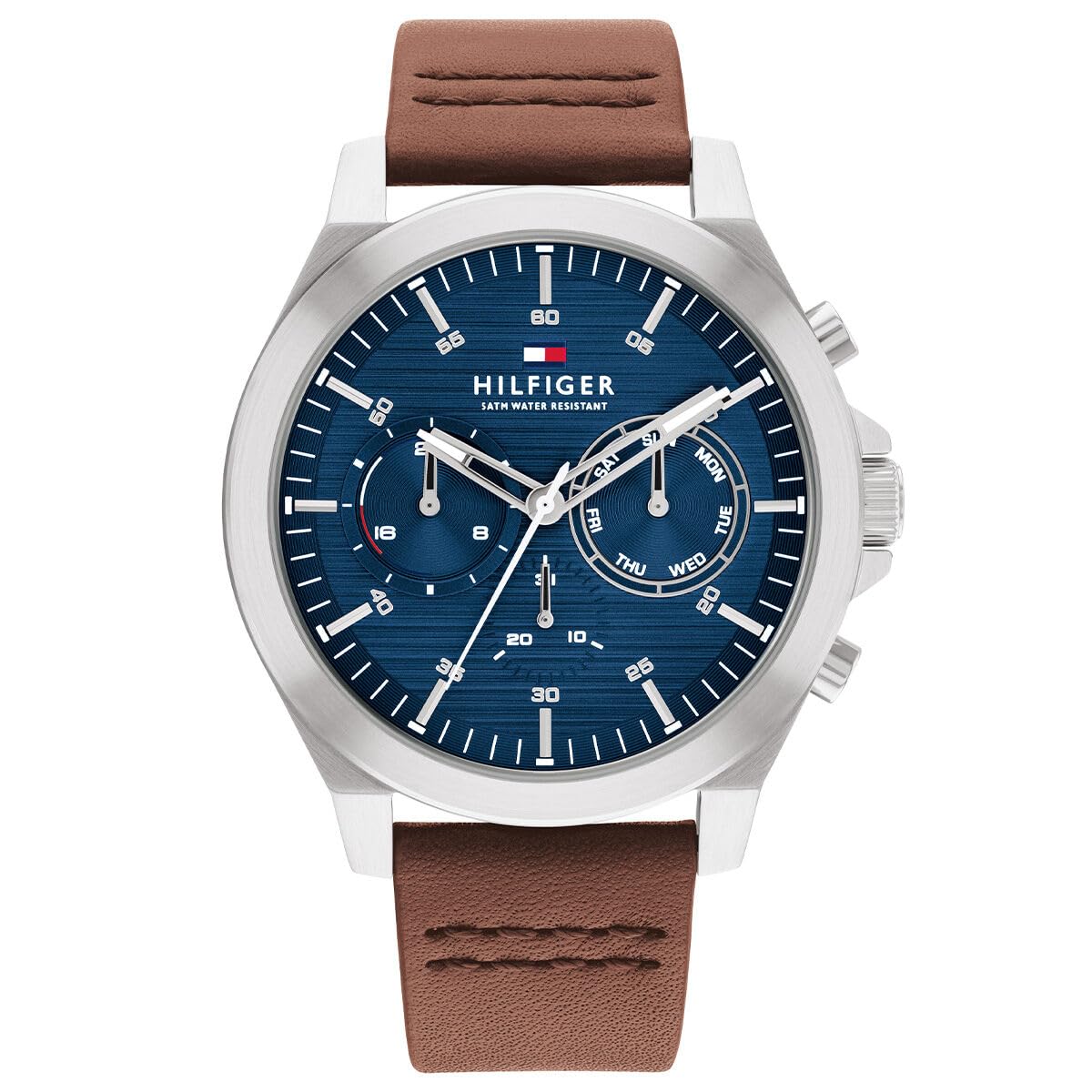 Tommy Hilfiger LANCE Men Watch, Analog NAVY BLUE / BROWN