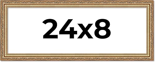 Vista 92 de Poster Palooza Marco de fotos de madera tradicional dorado antiguo de 6 x 18 pulgadas con plexiglás acrílico UV, respaldo de tablero de espuma