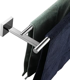 KOKOSIRI Double Towel Rails Bars Bathroom Towel Holder Rack for Bath Kitchen 20 Inches Necklace Holder Wall Mounted Chrome Stainless Steel B5005CH-L20
