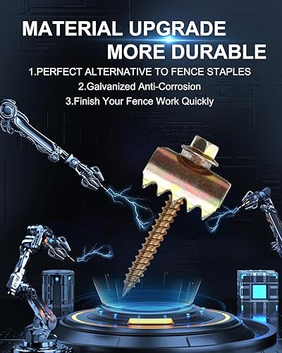 Miniatura 8 de 200 clavos de cerca, alambre de acero para cercas de madera blanda de 1.9 pulgadas, sustituye a los clavos comunes, instalación rápida con taladro