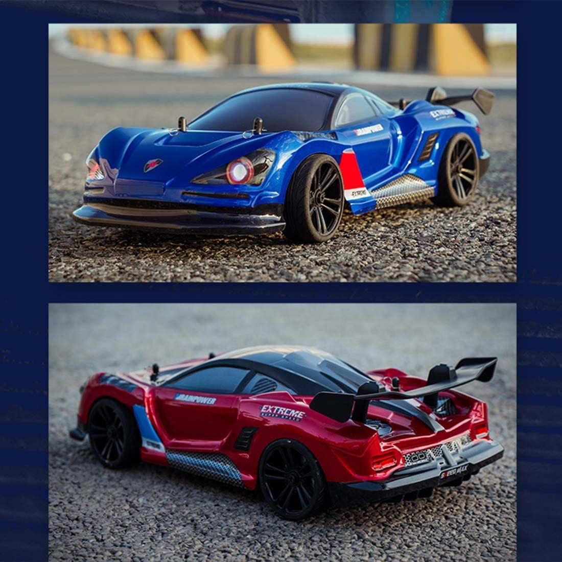 Samochód Rc Drift W Skali 1:16, Samochód Zdalnie Sterowany Z Napędem Na 4 Koła 35 Km/H Z Reflektorami Led I Wymiennymi Oponami Do Driftu Terenowego (Blue)