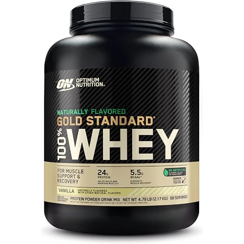 Optimum Nutrition Gold Standard Whey Protein Powder, Vanilla, 5 LB